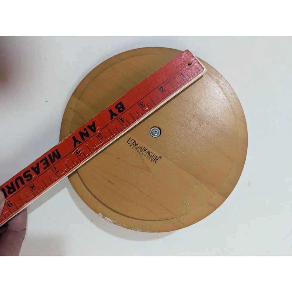 Longaberger Woodcrafts Round Wood Replacement Lid with Knob 7.5 Inch‎